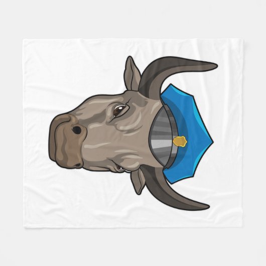 Bull als politieagent fleece deken (Voorkant (Horizontaal))