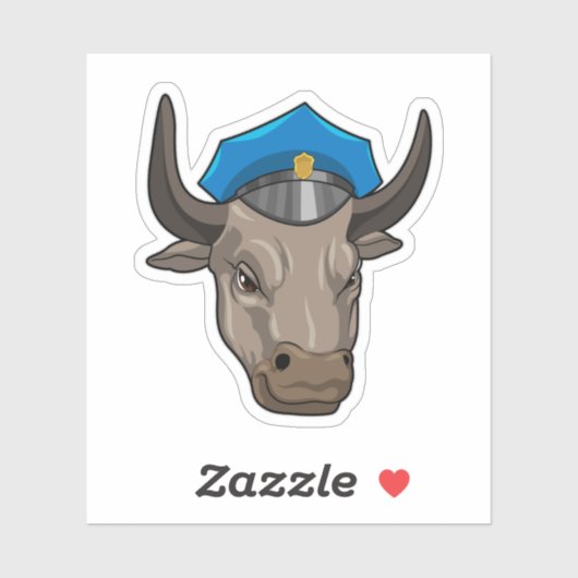 Bull als politieagent sticker (Vel)