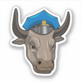 Bull als politieagent sticker (Voorkant)
