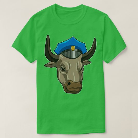 Bull als politieagent t-shirt (Design voorkant)