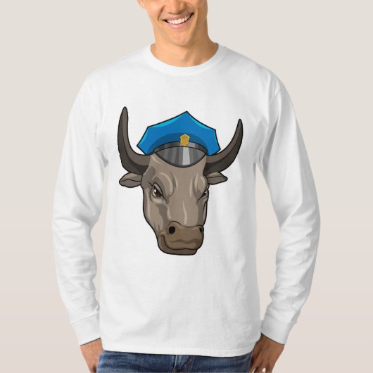 Bull als politieagent t-shirt (Voorkant)