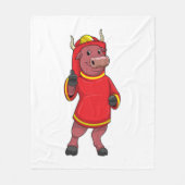 Bull as Firefighter with Helmet Fleece Deken (Voorkant)