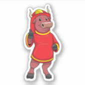 Bull as Firefighter with Helmet Sticker (Voorkant)