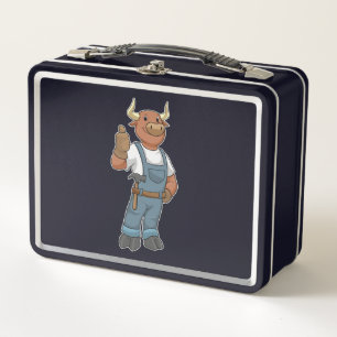 Bull as Handyman with Hammer