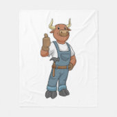 Bull as Handyman with Hammer Fleece Deken (Voorkant)