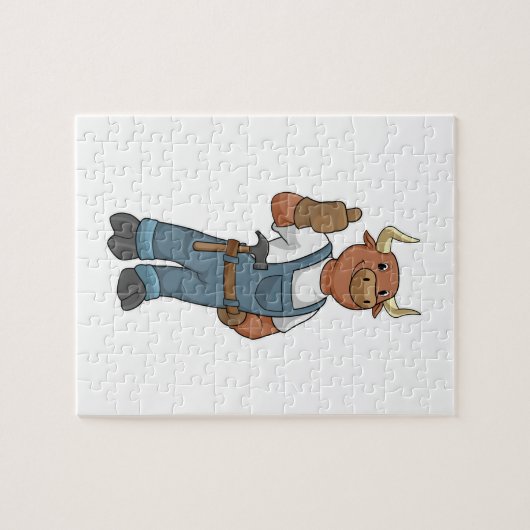 Bull as Handyman with Hammer Legpuzzel (Horizontaal)