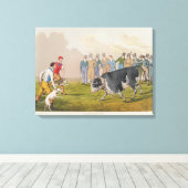 'Bull Baiting', gepromoveerd door Thomas McLean, 1 Canvas Afdruk (Insitu (Houten vloer))