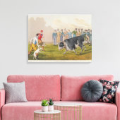 'Bull Baiting', gepromoveerd door Thomas McLean, 1 Canvas Afdruk (Insitu (Woonkamer))