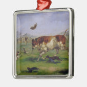 Bull Baiting (olie op papier op het paneel) Metalen Ornament (Links)