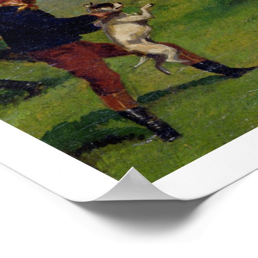 Bull Baiting (olie op papier op het paneel) Poster (Hoek)