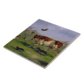 Bull Baiting (olie op papier op het paneel) Tegeltje (Zijkant)