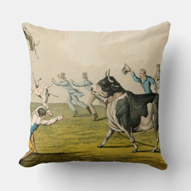 'Bull Baiting', pub. van Thomas McLean, 1820, (pri Kussen (Voorkant)