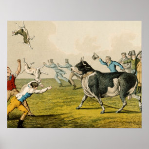 'Bull Baiting', pub. van Thomas McLean, 1820, (pri Poster