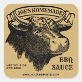 Bull Barbecue Sauce Label Sjabloon (Voorkant)