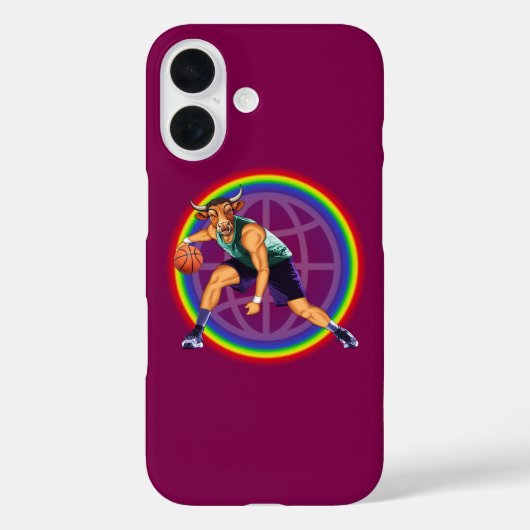 Bull basketbalspeler in actie Case-Mate iPhone case (Achterkant)