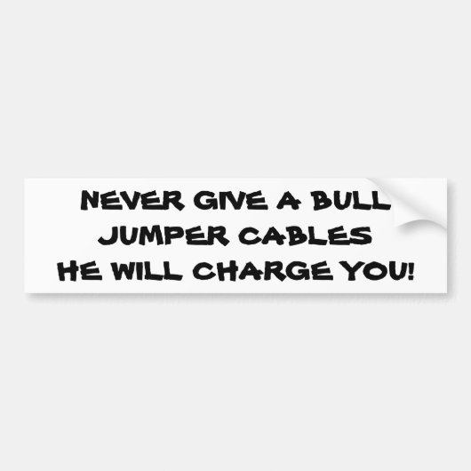 Bull Battery Cables pun opladen Bumpersticker (Voorkant)
