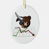 Bull Bear Battle Stock Market Keramisch Ornament (Rechts)