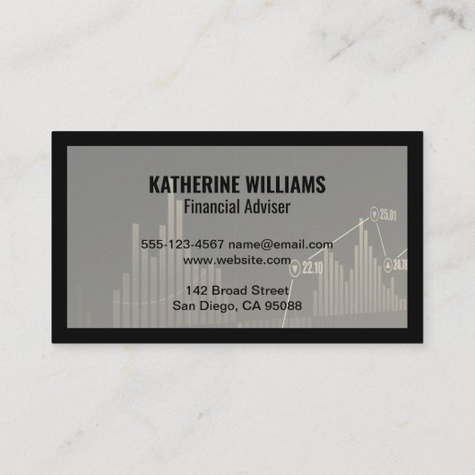 Bull-Beer | effectenmakelaar | Financiële grafiek Visitekaartje (Achterkant)