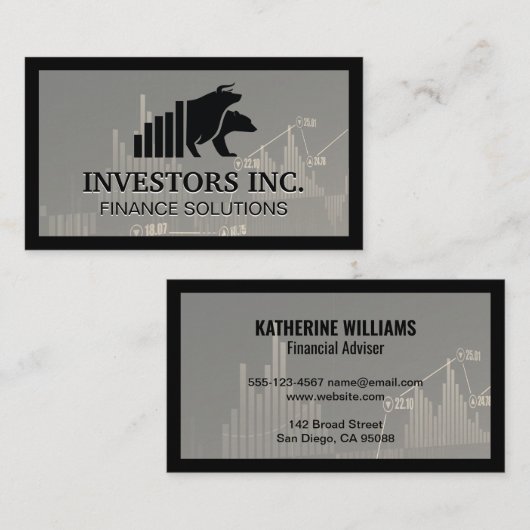 Bull-Beer | effectenmakelaar | Financiële grafiek Visitekaartje