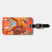 Bull beschuldigt Mexicaanse matador van Red Cape, Bagagelabel (Voorkant horizontaal)