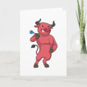 Bull bij Darts met Pijl Kaart (Voorkant)