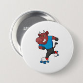 Bull bij gealigneerde schaatsen met schaatsen van ronde button 7,6 cm (Voorkant /achterkant)