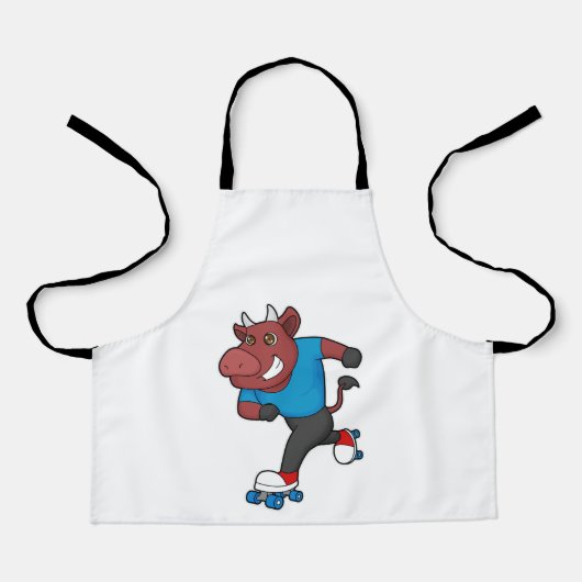 Bull bij gealigneerde schaatsen met schaatsen van schort (Voorkant)