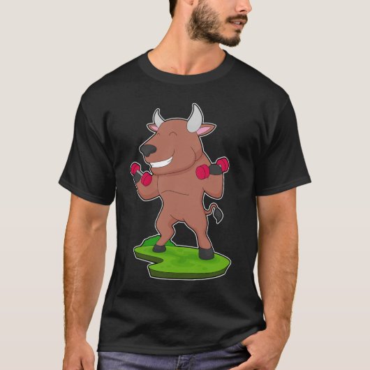 Bull Bodybuilding Dumbbells T-shirt (Voorkant)