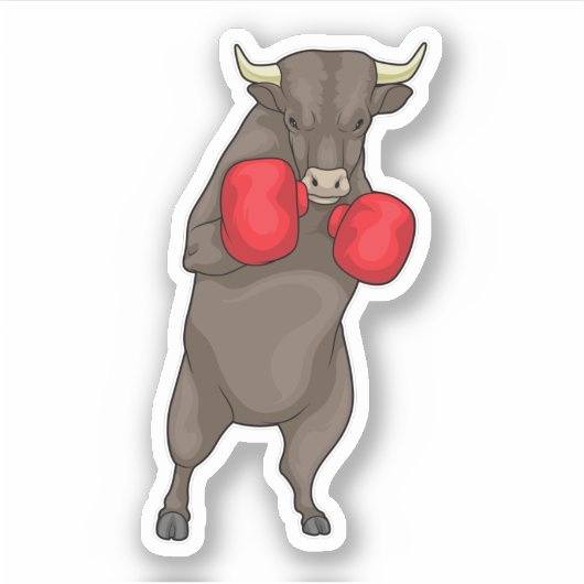 Bull Boxer Boxing-handschoenen Sticker (Voorkant)