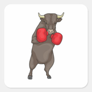 Bull Boxer Boxing-handschoenen Vierkante Sticker