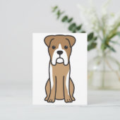 Bull Boxer Dog Cartoon Briefkaart (Staand voorkant)