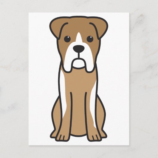 Bull Boxer Dog Cartoon Briefkaart (Voorkant)