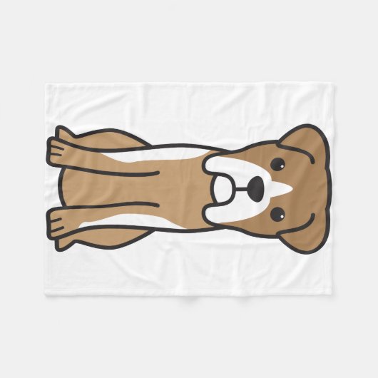 Bull Boxer Dog Cartoon Fleece Deken (Voorkant (Horizontaal))