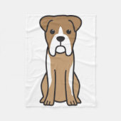 Bull Boxer Dog Cartoon Fleece Deken (Voorkant)