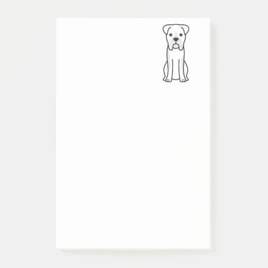 Bull Boxer Dog Cartoon Post-it® Notes (Voorkant)