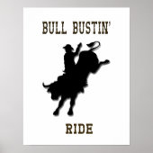 "Bull Bustin' Ride" Western Rodeo-Poster Poster (Voorkant)
