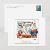 BULL BY THE HORNS Cartoon Postcard Briefkaart (Voorkant / Achterkant)