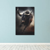 Bull Canvas Art (Insitu (Houten vloer))