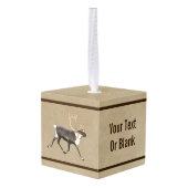 Bull Cariou (rendierpapier) op oud papier Decoratie (Achter hoekig)