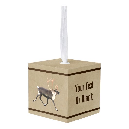 Bull Cariou (rendierpapier) op oud papier Decoratie (Achter hoekig)