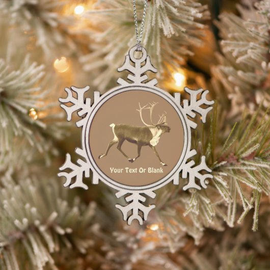 Bull Cariou - Sepia Tin Sneeuwvlok Ornament (Boom)
