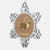 Bull Cariou - Sepia Tin Sneeuwvlok Ornament (Rechts)