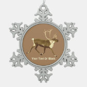 Bull Cariou - Sepia Tin Sneeuwvlok Ornament (Voorkant)