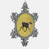 Bull Cariou Tin Sneeuwvlok Ornament (Links)