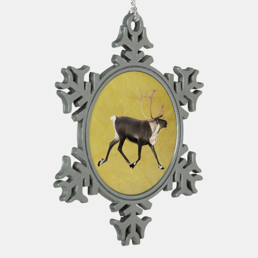 Bull Cariou Tin Sneeuwvlok Ornament (Links)