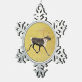 Bull Cariou Tin Sneeuwvlok Ornament (Rechts)