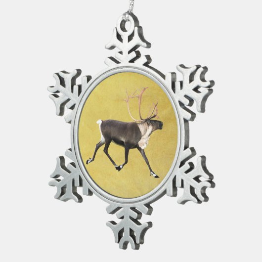 Bull Cariou Tin Sneeuwvlok Ornament (Rechts)