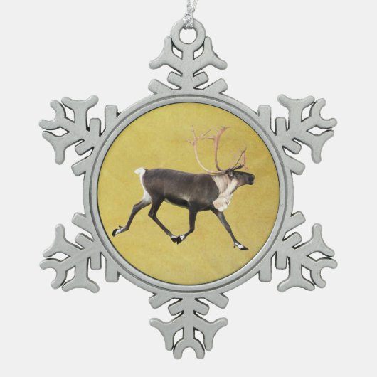 Bull Cariou Tin Sneeuwvlok Ornament (Voorkant)