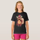 Bull Christmas Santa Claus T-shirt (Voorkant volledig)