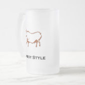 Bull Cowboy stijl bruin Matglas Bierpul (Voorkant links)